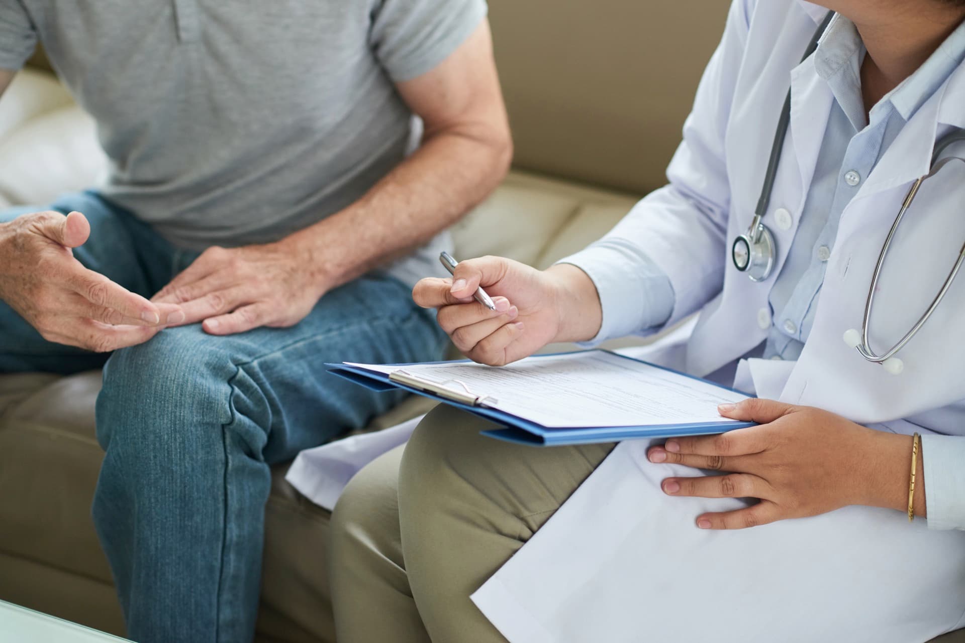 Consultation discussing treatment costs, expectations, and suitability