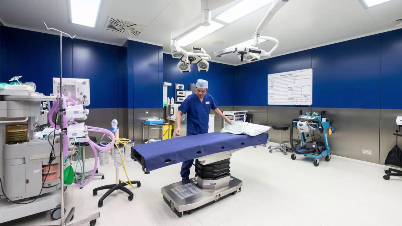 Modern operating theatre prepared for surgery